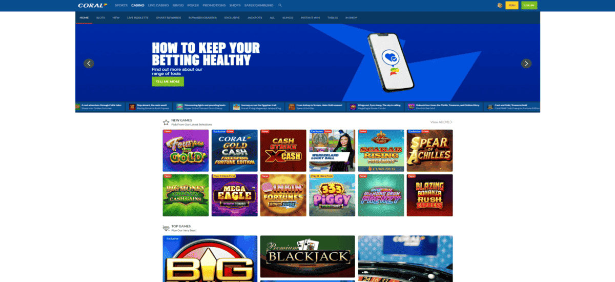 Screenshot of the Coral website